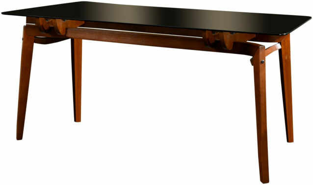 Ruokapöytä Linento Furniture Pera savulasi ruskea