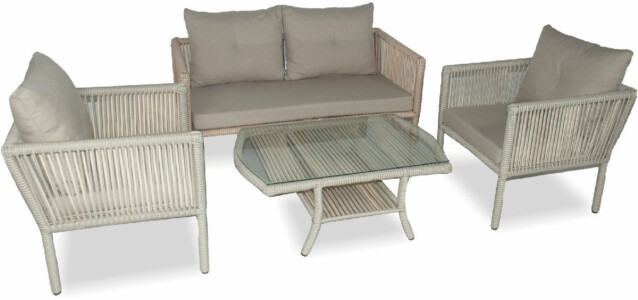 Sohvaryhmä Linento Garden Shangai 38, 2-istuttava sohva, 2 tuolia + pöytä, eri värejä