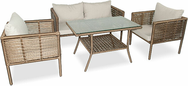 Sohvaryhmä Linento Garden Newyork 130, 2-istuttava sohva, 2 tuolia + pöytä, eri värejä