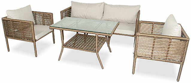 Sohvaryhmä Linento Garden Newyork 160, 2-istuttava sohva, 2 tuolia + pöytä, eri värejä
