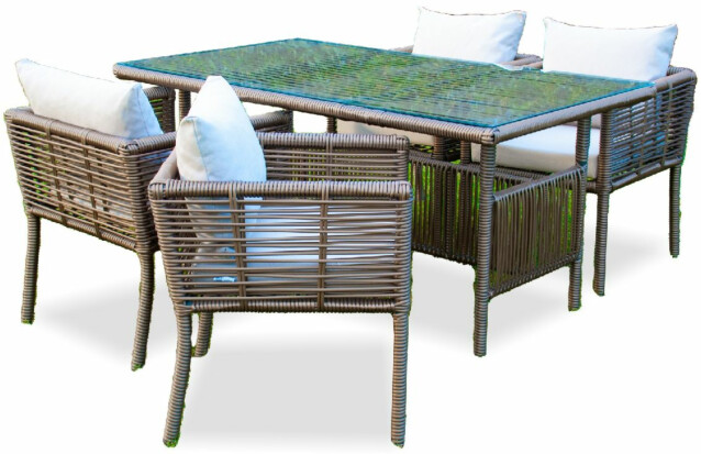 Ruokailuryhmä Linento Garden Newyork 150, 4 tuolia + pöytä, eri värejä