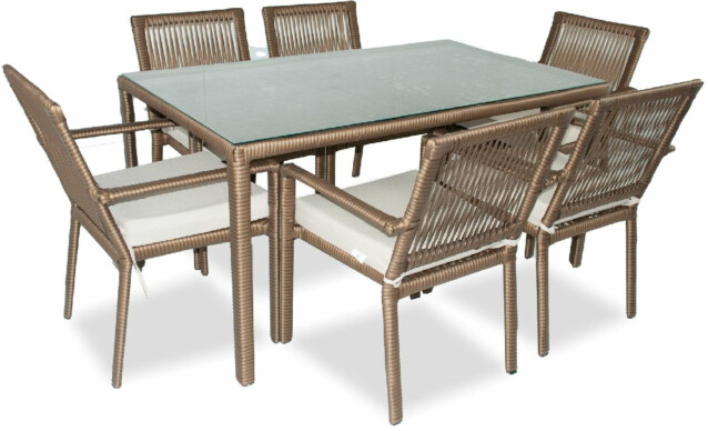 Ruokailuryhmä Linento Garden Leros 150, 6 tuolia + pöytä, eri värejä