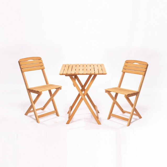 Garden Table & Chairs Set (3 Pieces) Linento Garden MY003 Brown