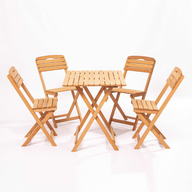 Garden Table & Chairs Set (5 Pieces) Linento Garden MY004 Brown