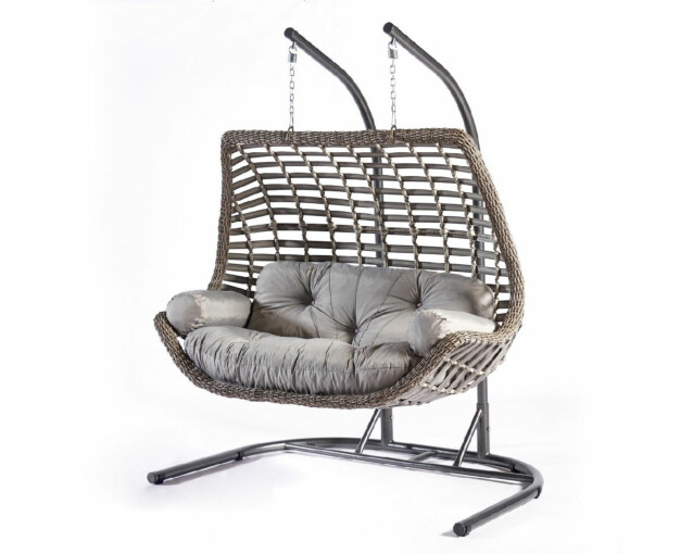 Garden Double Swing Chair Linento Garden Junda Grey Grey
