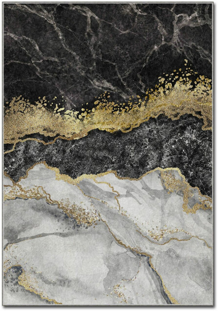 Matto Linento Carrara 160x230 cm harmaa/kulta