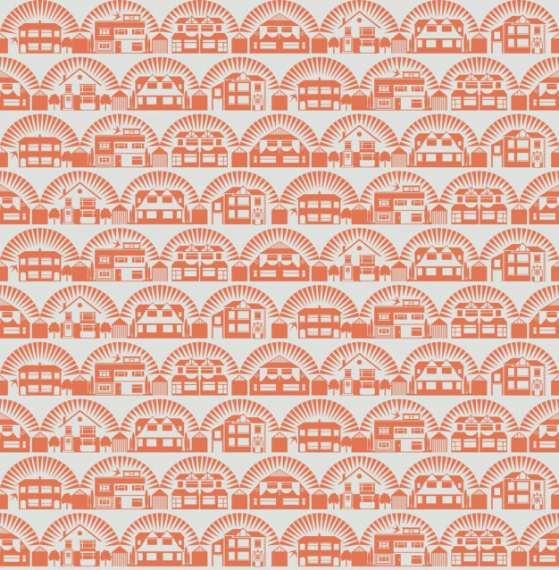 Tapetti Mini Moderns Metroland, 0.52x10m, non-woven, oranssi
