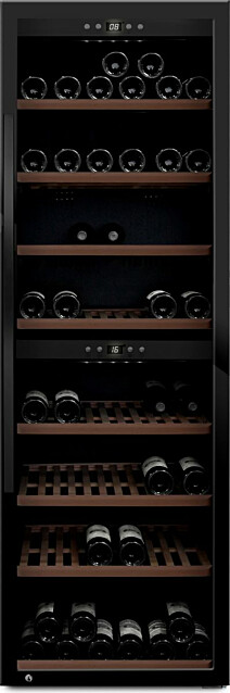 Kahden lämpötilan viinikaappi mQuvée WineExpert 180 Fullglass Black SW-180B, musta