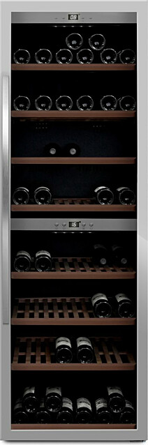 Kahden lämpötilan viinikaappi mQuvée WineExpert 180 Stainless SW-180S, teräs