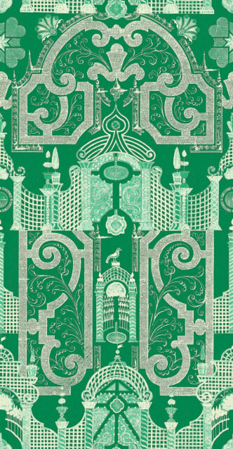 Paneelitapetti Mindthegap Emperor's Labyrinth 1,56x3 m vihreä