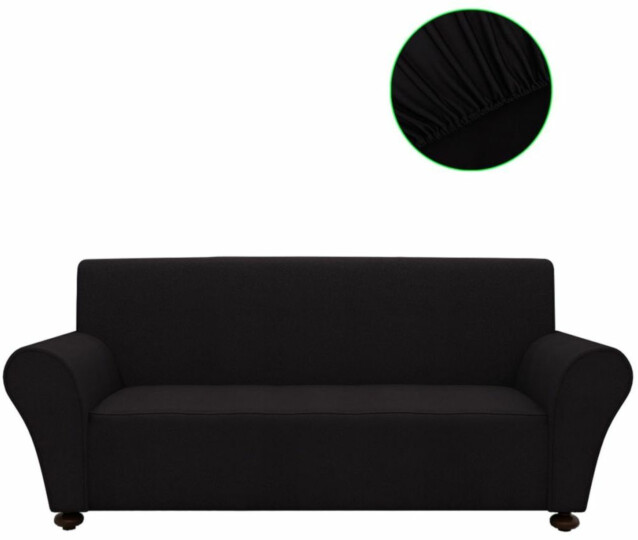 Musta venyvä sohvan suojapäällinen polyesteri_1
