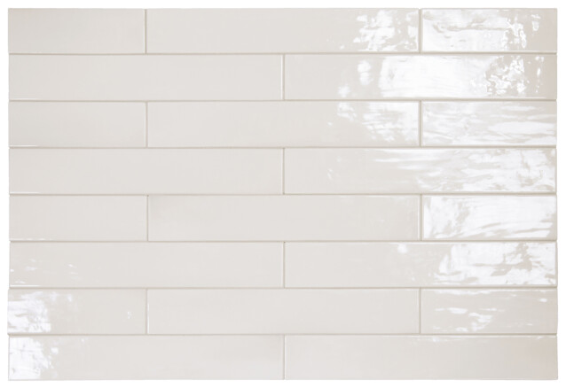 Seinälaatta Pukkila Manacor White kiiltävä strukturoitu 6,5x40 cm