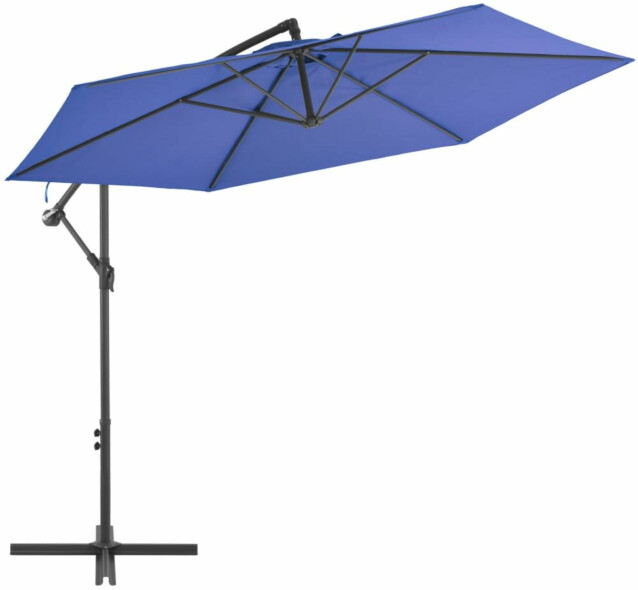 Riippuva aurinkovarjo alumiinipylväällä 300 cm sininen_1