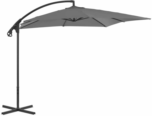 Riippuva aurinkovarjo teräspylväällä 250x250 cm antrasiitti_1