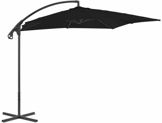 Riippuva aurinkovarjo teräspylväällä 250x250 cm musta_1