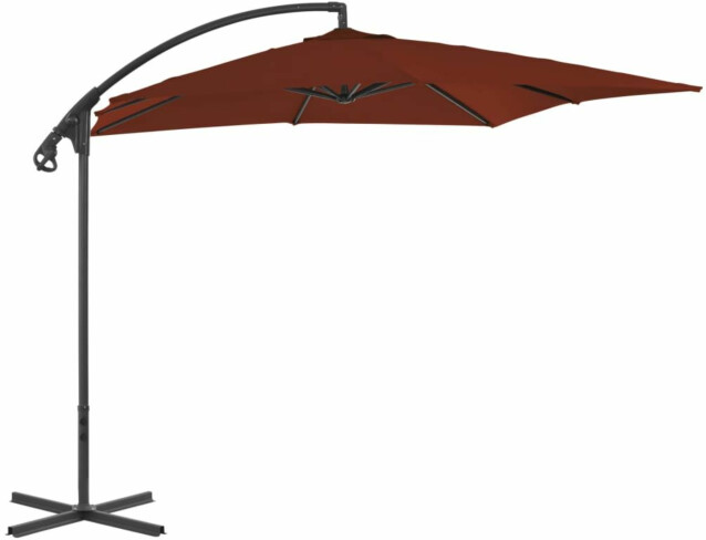 Riippuva aurinkovarjo teräspylväällä 250x250 cm terrakotta_1
