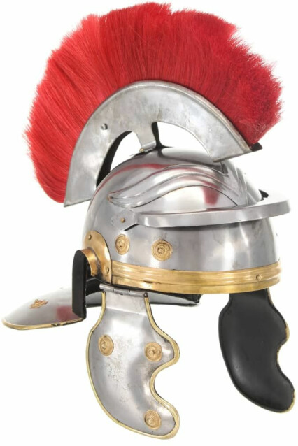 Roomalaisen sotilaan kypärä antiikki kopio hopea teräs