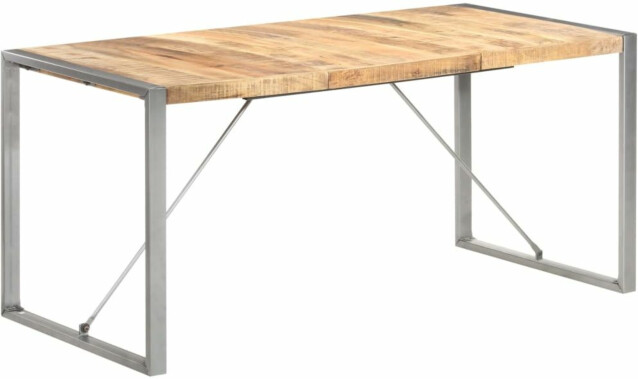 Ruokapöytä 160x80x75 cm täysi karkea mangopuu_1