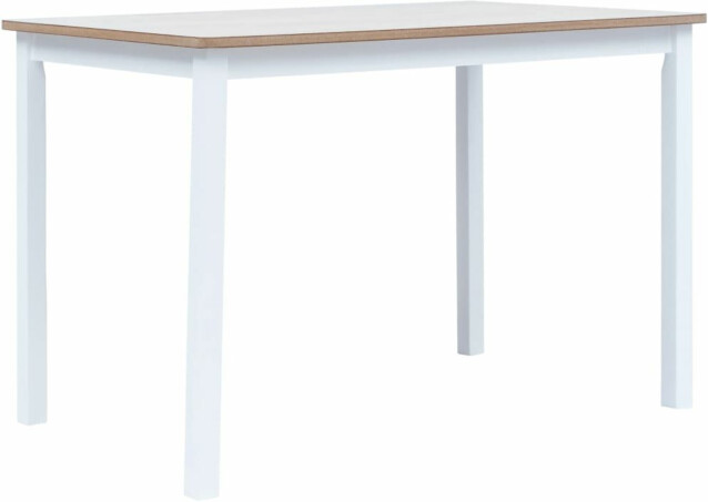 Ruokapöytä valkoinen ja ruskea 114x71x75 cm kumipuu_1