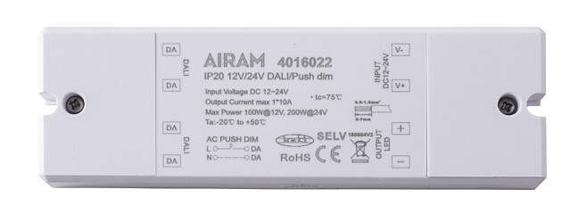 Himmenninyksikkö Airam Apus II ja Norma II 12V/24V LED-nauhoille, 100W, IP20