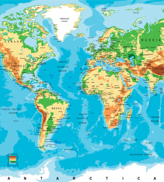 Kuvatapetti Dimex  World Map 225 x 250 cm