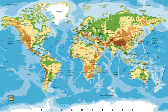 Kuvatapetti Dimex  World Map 375 x 250 cm
