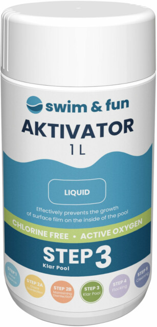 Desinfiointitehostin Swim & Fun Aktivator 1 l aktiivihapelle