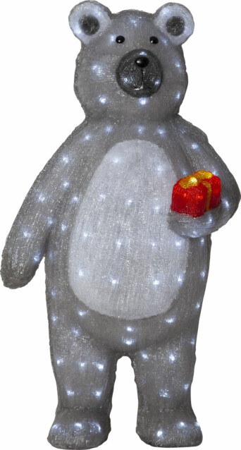 LED-valokoriste Star Trading Crystalo karhu 89 cm harmaa