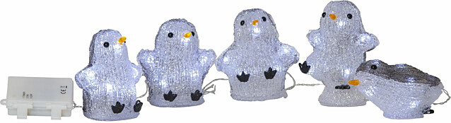 LED-valosarja Star Trading Crystalo pingviinit 130 cm