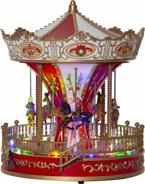 LED-pöytäkoriste Star Trading Largeville karuselli 28 cm
