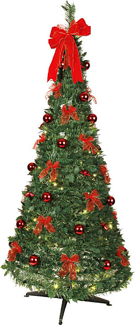 LED-joulukuusi Star Trading Pop-up-tree 185cm vihreä/punainen