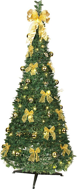 LED-joulukuusi Star Trading Pop-up-tree 185cm vihreä/keltainen
