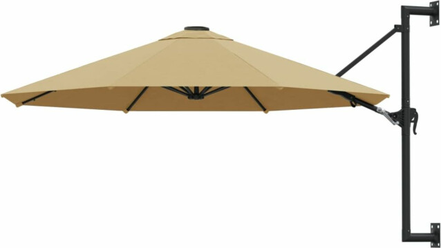 Seinäkiinnitteinen aurinkovarjo 300 cm ruskeanharmaa_1