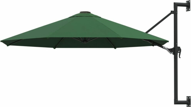 Seinäkiinnitteinen aurinkovarjo metallitolpalla 300cm vihreä_1