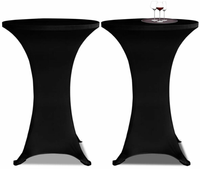 Seisovan pöydän päällyste 60 cm musta stretch 2 kpl_1