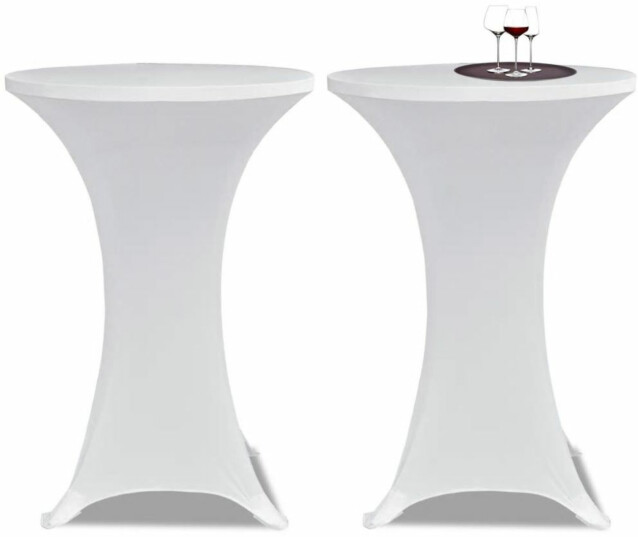 Seisovan pöydän päällyste 60 cm valkoinen venyvä 2 kpl_1