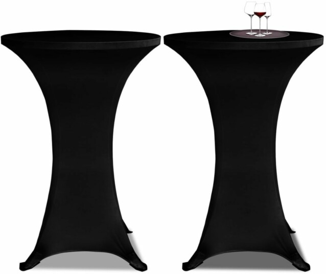 Seisovan pöydän päällyste 70 cm musta stretch 2 kpl_1