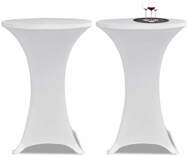 Seisovan pöydän päällyste 70 cm valkoinen stretch 2 kpl_1