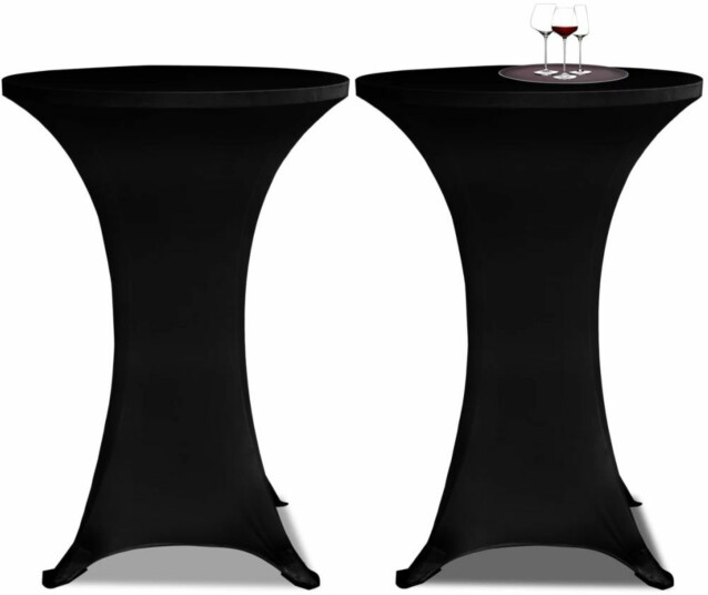 Seisovan pöydän päällyste 80 cm musta stretch 2 kpl_1