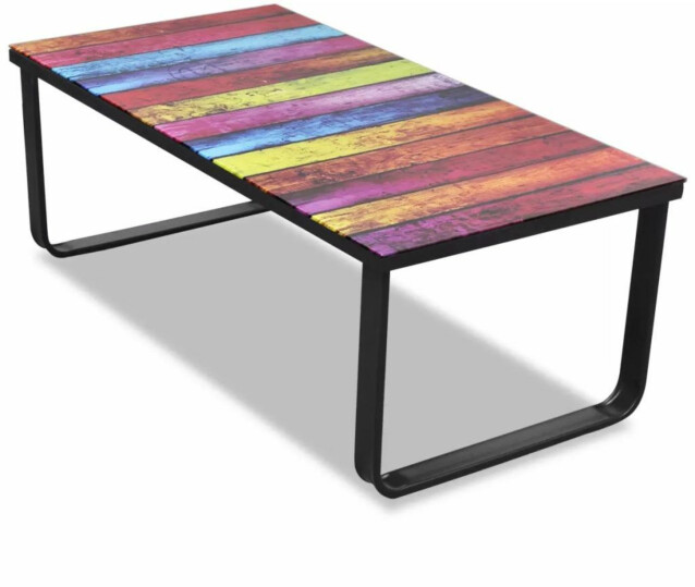 Sohvapöytä lasisella pöytälevyllä ja sateenkaaren väreillä_1