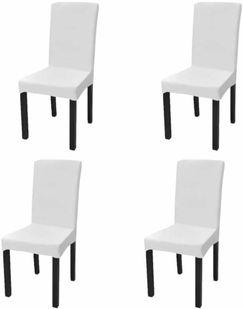 Suora venyvä tuolinsuoja 4 kpl valkoinen_1