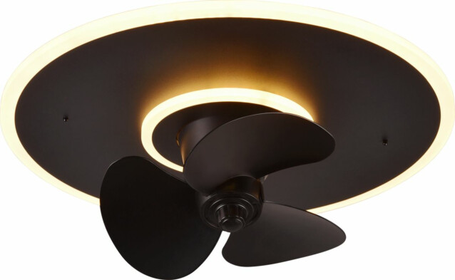 LED-tuuletinplafondi Trio Nybro, musta