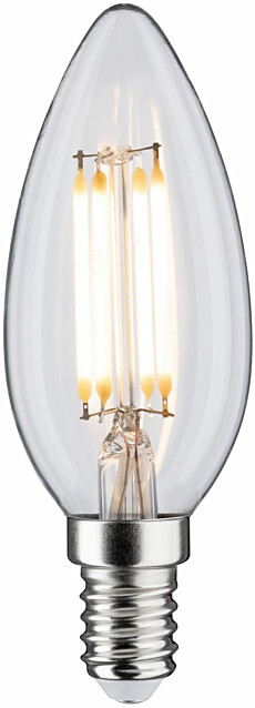 LED-kynttilälamppu Paulmann Candle, E14, 470lm, 4.5W, 2700K, filamentti, kirkas