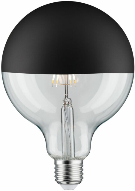 LED-pääpeililamppu Paulmann Modern Classic Edition Globe, E27, G125, 600lm, 6.5W, 2700K, himmennettävä, mattamusta