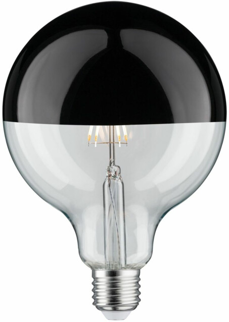 LED-pääpeililamppu Paulmann Modern Classic Edition Globe, E27, G125, 600lm, 6.5W, 2700K, himmennettävä, musta kromi