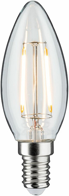 LED-kynttilälamppu Paulmann Candle, E14, 250lm, 2.6W, 2700K, filamentti, kirkas