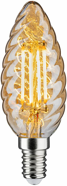 LED-kierrekynttilälamppu Paulmann Vintage Edition Candle, E14, 430lm, 4.7W, 2500K, himmennettävä, kulta