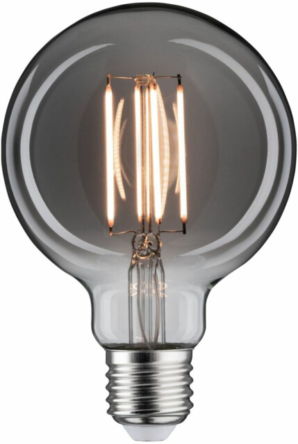 LED-filamenttilamppu Paulmann 1879 Edition Globe, G95, E27, 360lm, 8W, 1800K, himmennettävä, savulasi