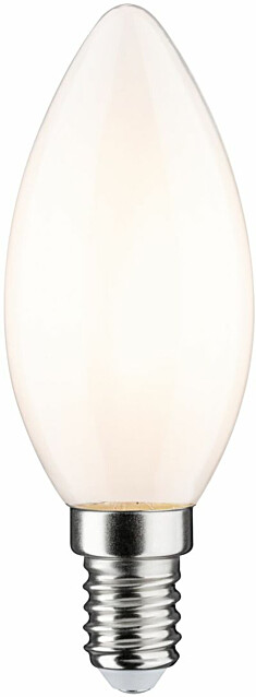 LED-kynttilälamppu Paulmann Classic Candle, E14, 470lm, 4.5W, 2700K, himmennettävä, opaali