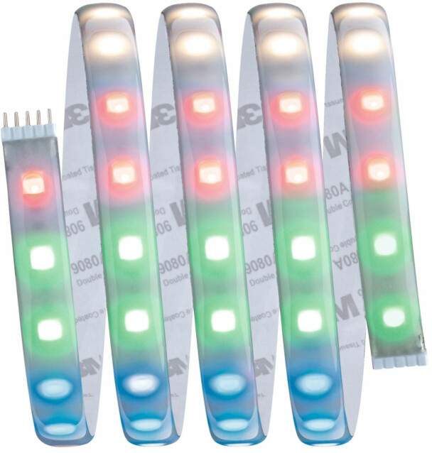 LED-valonauha Paulmann MaxLED 500, Smart Home Zigbee 3.0, aloituspakkaus, 1.5m, IP44, 13.5W, 350lm/m, 60LEDs/m, RGBW+, 36VA